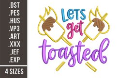 Let's Get Toasted | Summer Grill Embroidery Design Product Image 1