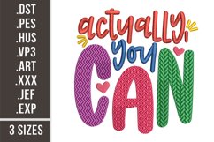 Actually You Can | Embroidery Design Product Image 1