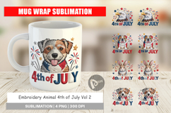 Mug Wrap 4th of July Embroidery Animal Product Image 1