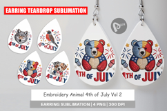 Earring 4th of July Embroidery Animal Product Image 1