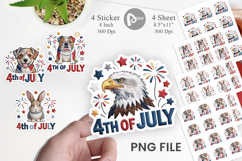 4th of July Embroidery Animal Sticker Product Image 1