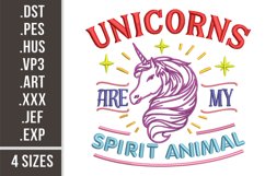Unicorns Are My Spirit Animal | Embroidery Design Product Image 1