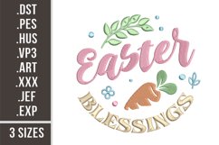 Easter Blessings | Flowers and Carrot Embroidery Product Image 1