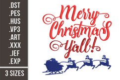 Merry Christmas Sleigh | Embroidery Design Product Image 1
