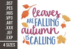 Autumn Quote | Leaves Embroidery Designs Product Image 1