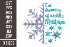 I'm Dreaming Of A White Christmas | Embroidery Design Product Image 1