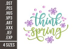 Think Spring | Flowers Embroidery Design Product Image 1