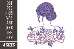Floral Woman's Back | Embroidery Design Product Image 1