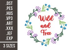 Wild And Free | Floral Wreath Embroidery Product Image 1