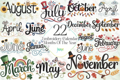Embroidery Calendar Months Of The Year Product Image 1