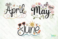 Embroidery Calendar Months Of The Year Clipart Product Image 1