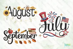 Embroidery Calendar Months Of The Year Clipart Product Image 1
