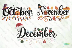 Embroidery Calendar Months Of The Year Clipart Product Image 1