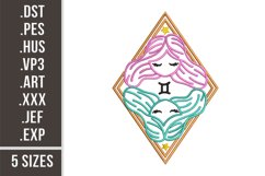 Gemini Sign | Zodiacs Embroidery Product Image 1
