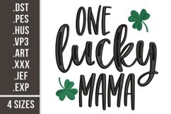One Lucky Mama | Embroidery Design Product Image 1