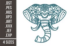 Mandala Elephant | Machine Embroidery Design Product Image 1