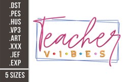 Teacher Vibes | School Embroidery Product Image 1