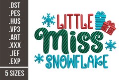 Little Miss Snowflake | Christmas Machine Embroidery Design Product Image 1