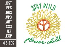 Stay Wild Flower Child | Sunflower Embroidery Product Image 1