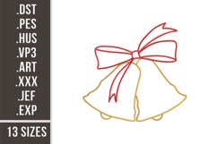 Christmas Bells 13 sizes | Mini Embroidery Design Product Image 1