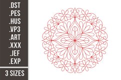 Mandala Redwork | Floral Embroidery Product Image 1