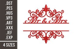 Wedding Mr. and Mrs. Monogram | Embroidery Design Product Image 1