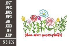 Bloom Where You Are Planted | Wild Flowers Embroidery Product Image 1
