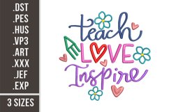 Teach Love Inspire |School Teacher Embroidery Product Image 1