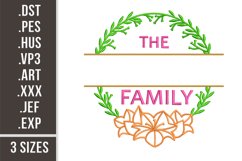 Family Floral Monogram | Machine Embroidery Design Product Image 1