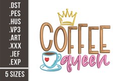 Coffee Queen | Embroidery Design Product Image 1