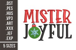 Mister Joyful | Christmas Embroidery Design Product Image 1