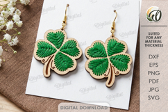 Embroidery Earrings Laser Cut. Embroidery Blank SVG Product Image 1