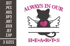 Always In Our Hearts | Cat Memorial Embroidery Product Image 1