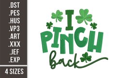 I Pinch Back | St. Patrick's Day Embroidery Product Image 1