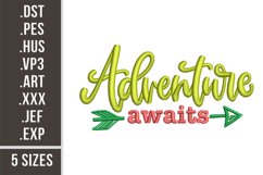 Adventure Awaits | Travel Embroidery Design Product Image 1