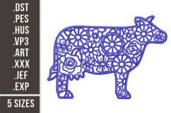 Mandala Cow | Farm Animal Machine Embroidery Product Image 1