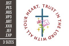 Trust In The Lord | Christian Quote Embroidery Product Image 1