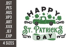 Happy St. Patrick's Day Car | Embroidery Design Product Image 1