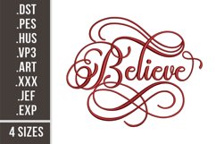 Believe Lettering | Christmas Embroidery Product Image 1