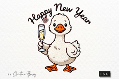 Funny Goose Happy New Year PNG Product Image 4