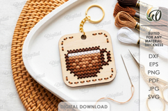 Embroidery Keychain Laser Cut. Embroidery Blank SVG Product Image 1