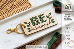 Embroidery Keychain Laser Cut. Embroidery Blank SVG Product Image 1