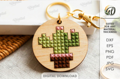 Embroidery Keychain Laser Cut. Embroidery Blank SVG Product Image 1