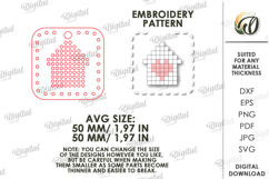 Embroidery Keychain Laser Cut. Embroidery Blank SVG Product Image 2