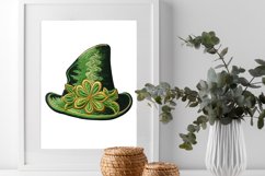 Embroidery Leprechaun Hat Watercolor Clipart Bundle Product Image 2
