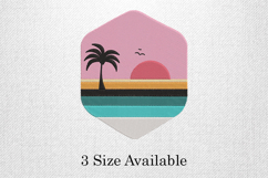 Tropical Sunset Beach Embroidery Design Product Image 1
