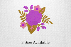 Purple Floral Bouquet Three Size Embroidery Design Product Image 1