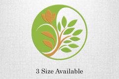 Green Leaf Circle Floral Embroidery Design Product Image 1
