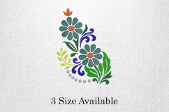 Blue Green Floral Accent Embroidery Design Product Image 1
