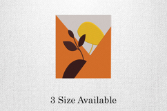 Minimal Leaf Sun Abstract Three Size Embroidery Design Product Image 1